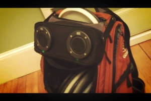 This is my Grip bag with the speaker-bag snapped on.